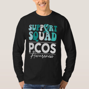 Support Squad Sunflower Hair Butterfly PCOS Awaren T-Shirt