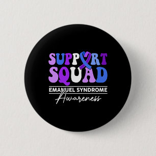 Support Squad Sunflower Hair Emanuel Syndrome Gift 6 Cm Round Badge