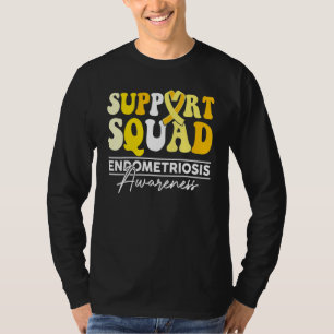 Support Squad Sunflower Hair Endometriosis Awarene T-Shirt
