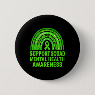 Support Squad Sunflower Hair Mental Health Awarene 6 Cm Round Badge
