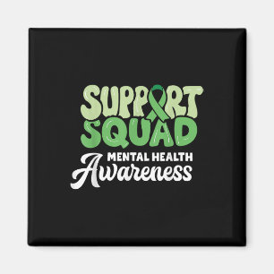 Support Squad Sunflower Hair Mental Health Awarene Magnet