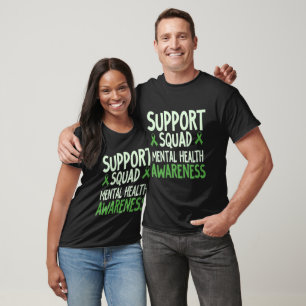 Support Squad Sunflower Hair Mental Health Awarene T-Shirt