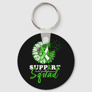 Support Squad Sunflower Hair Mental Health Key Ring