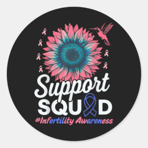 Support Squad Sunflower Warrior Infertility Awaren Classic Round Sticker