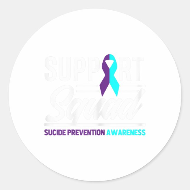 Support Squad Support Suicide Prevention Awareness Classic Round Sticker (Front)