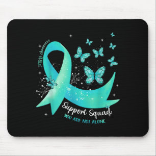 Support Squad Teal Ribbon Butterfly Ptsd Awareness Mouse Pad