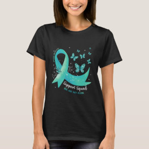 Support Squad Teal Ribbon Butterfly PTSD Awareness T-Shirt