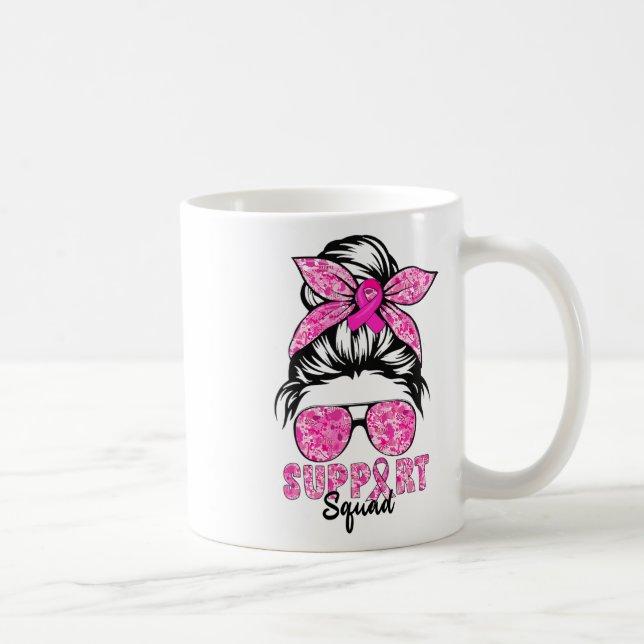 Support Squad Team Breast Cancer Awareness Warrior Coffee Mug (Right)