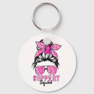 Support Squad Team Breast Cancer Awareness Warrior Key Ring