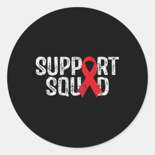 Support Squad Tee Blood Cancer Awareness Classic Round Sticker