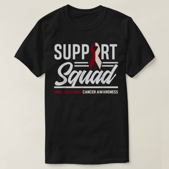 Support Squad Throat Oral Head & Neck Cancer Aware T-Shirt (Design Front)