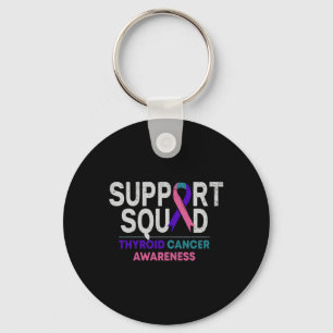Support Squad Thyroid Cancer Awareness Month Ribbo Key Ring