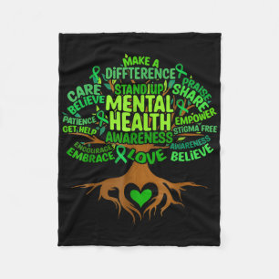 Support Squad Tree Love Mental Health Awareness Wo Fleece Blanket