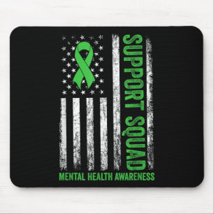 Support Squad Usa Flag Mental Health Awareness  Mouse Pad
