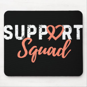 Support Squad Uterine Cancer Love Heart Peach Ribb Mouse Pad