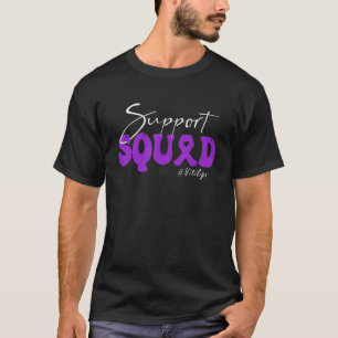 Support Squad Vitiligo Awareness Purple Ribbon T-Shirt