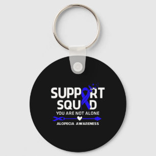 Support Squad Warrior Alopecia Awareness Feather  Key Ring