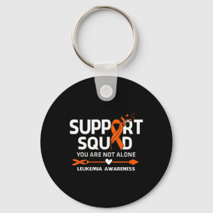 Support Squad Warrior Leukaemia Awareness Feather  Key Ring