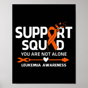 Support Squad Warrior Leukaemia Awareness Feather Poster