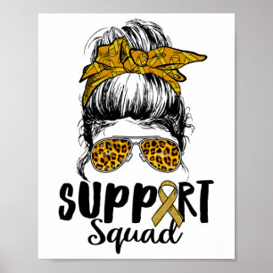 Support Squad Women Leopard Messy Bun Rsd And Crps Poster