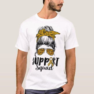 Support Squad Women Leopard Messy Bun Rsd And Crps T-Shirt