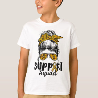 Support Squad Women Leopard Messy Bun Rsd And Crps T-Shirt