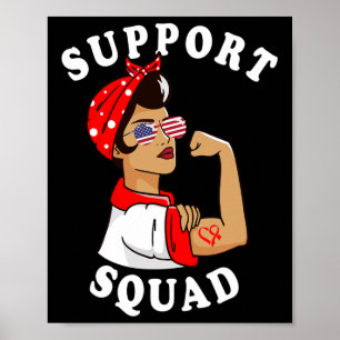 Support Squad Women Sungles Heart Disease Awarenes Poster