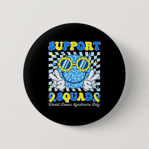 Support squad world down syndrome awareness kids 6 cm round badge