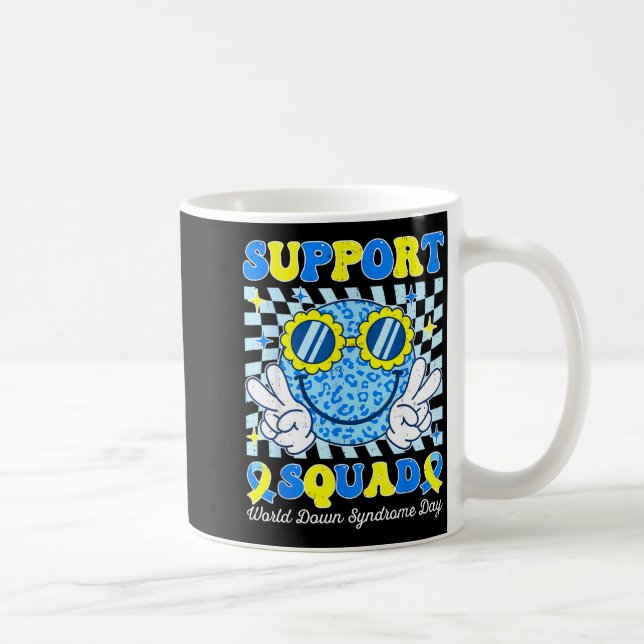 Support squad world down syndrome awareness kids coffee mug (Right)
