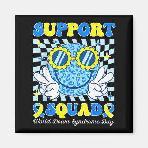 Support squad world down syndrome awareness kids magnet