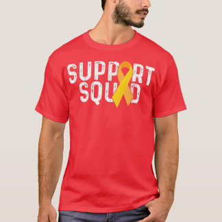Support Squad Yellow Ribbon Childhood Cancer Awa T-Shirt
