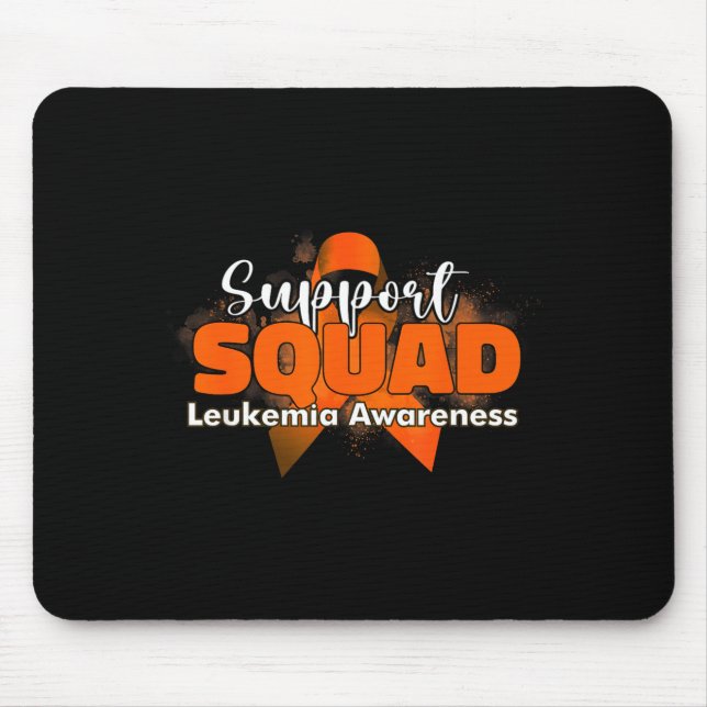 Support squads orange ribbon leukaemia cancer mouse pad (Front)
