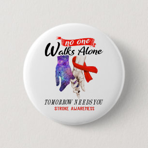 Support Stroke Awareness Ribbon Gifts 6 Cm Round Badge