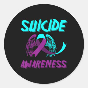 Support Suicide Awareness Wings Suicide Prevention Classic Round Sticker