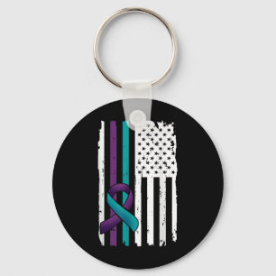 Support Suicide Prevention Awareness American Flag Key Ring