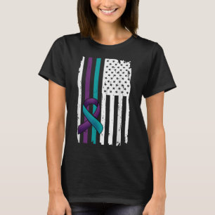Support Suicide Prevention Awareness American Flag T-Shirt