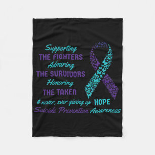 Support Suicide Quotes Awareness Mental Health Fleece Blanket