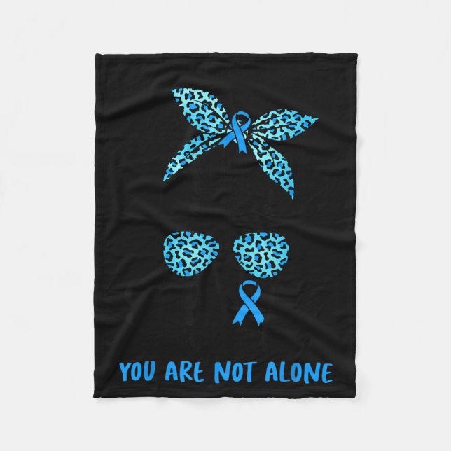 Support Team Blue Warrior Diabetes Awareness Fleece Blanket (Front)