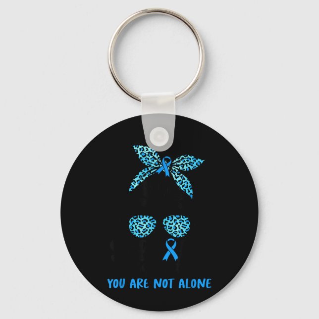 Support Team Blue Warrior Diabetes Awareness Key Ring (Front)