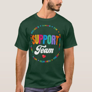 Support Team Crew Teacher Aides Teachers Squad Bac T-Shirt