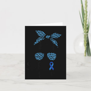 Support Team Leopard Blue Diabetes Awareness Card