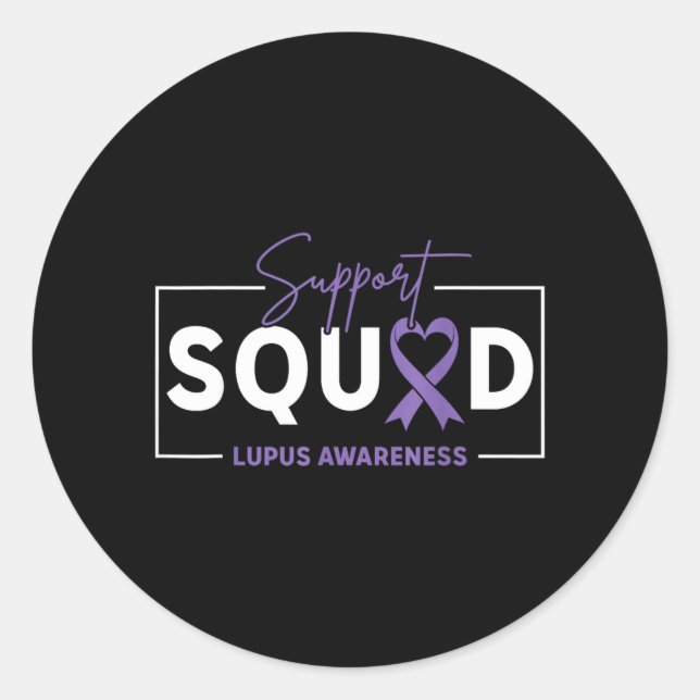 Support Team Lupus Awareness Month Autoimmune Classic Round Sticker (Front)