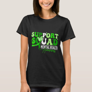 Support Team Mental Health Awareness May Green T-Shirt