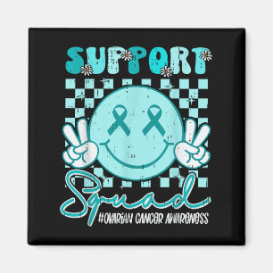 Support Team Ovarian Cancer Awareness Smile Teal Magnet