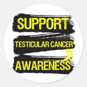 Support Testicular Cancer Awareness Grunge Classic Round Sticker