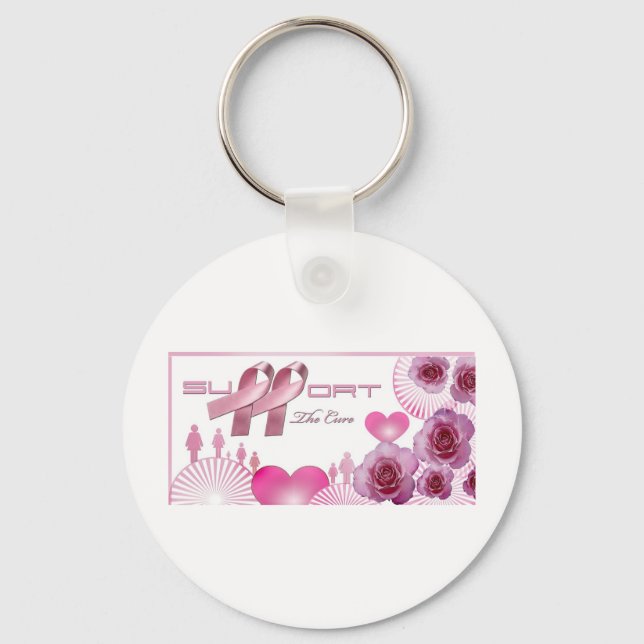 Support The cure, Breast Cancer Awareness Key Ring (Front)