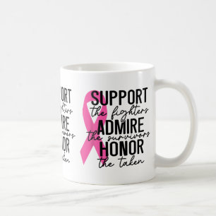 Support The Fighters Admire The Survivors Breast C Coffee Mug
