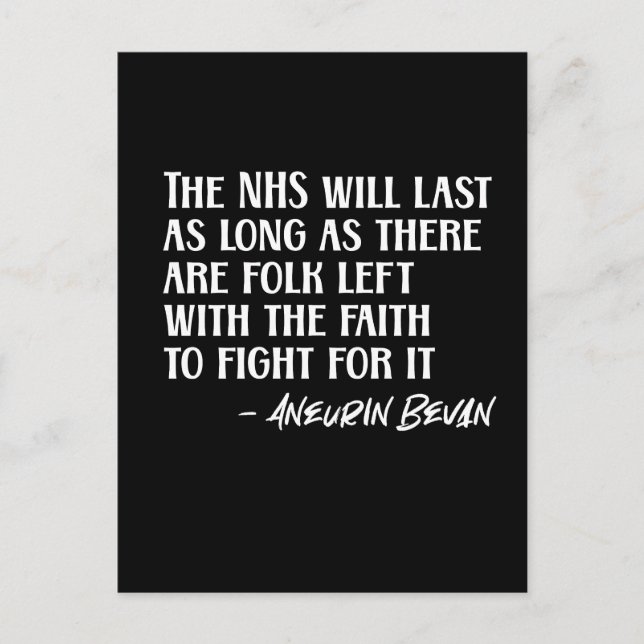 Support the NHS Aneurin Nye Bevan Proud of the NHS Postcard (Front)