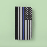 Support the Police Thin Blue Line American Flag Samsung Galaxy S5 Wallet Case<br><div class="desc">Support the Police Thin Blue Line American Flag</div>