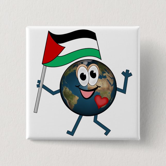 Support the state of Palestine 15 Cm Square Badge (Front)